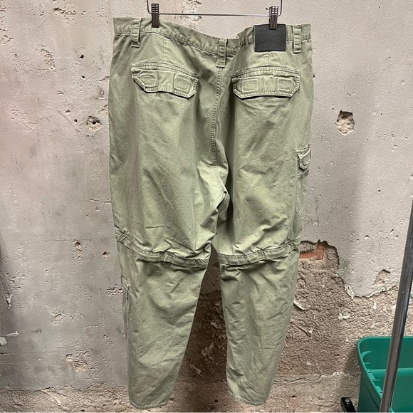 Harley Davidson Khaki Green Cargo Style Zip Off Leg Convertible Workwear Pants - Picture 4 of 4